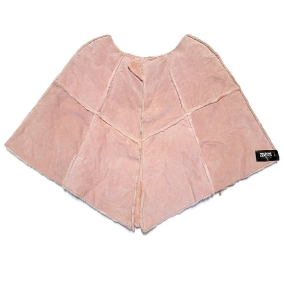 Wilson Jackets & Blazers - NWT Wilsons Maxima - Size L/XL Pink Suede Leather Poncho Cape Coat